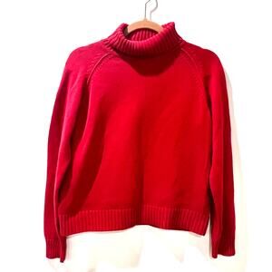 Vtg Pria 100% cotton turtleneck sweater petite medium red